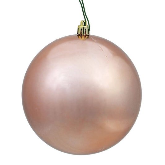 Vickerman 12 inch Rose Gold Shiny Ball Ornament UV Drilled Cap