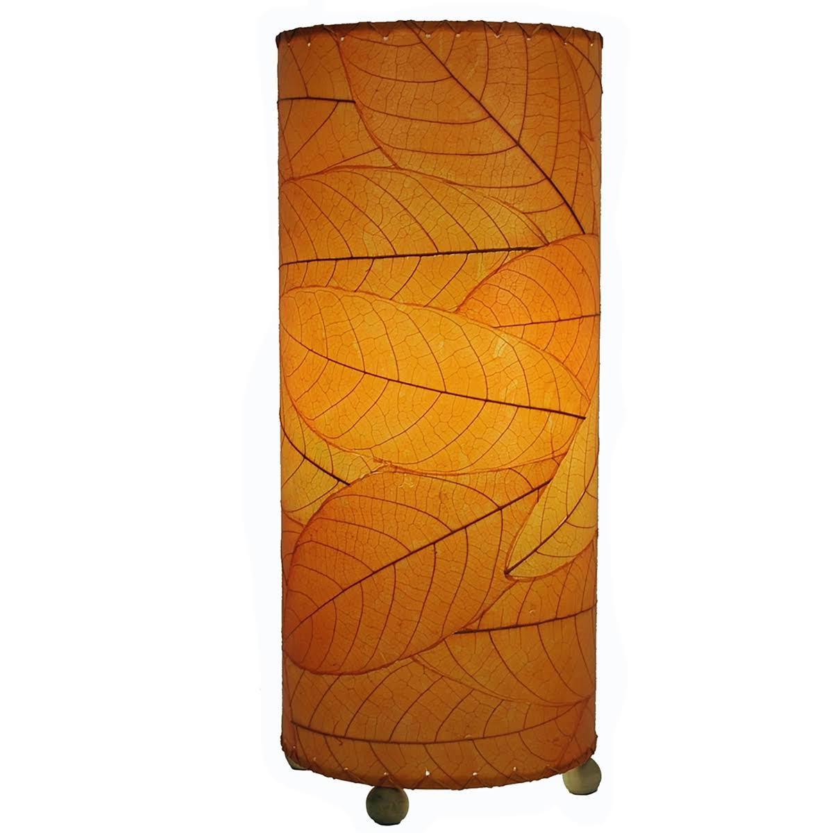 Eangee Cocoa Leaf Cylinder Table Lamp in Orange