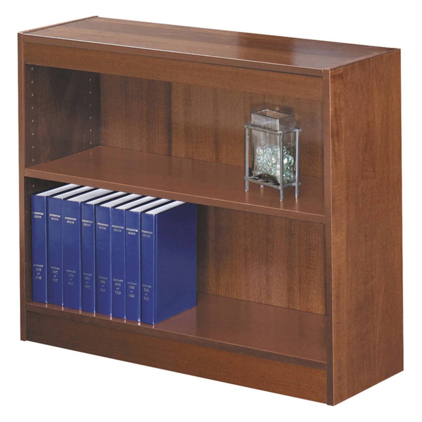 Safco 2-Shelf Square Edge Veneer Bookcase - Cherry