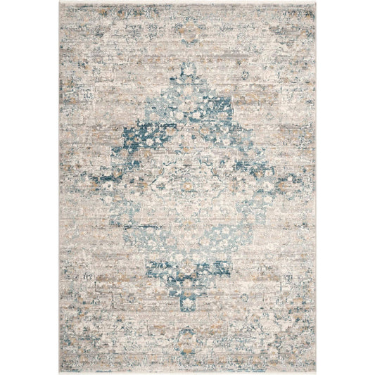 nuLOOM Alessandra Millifleur Medallion Blue 7 ft. x 9 ft. Area Rug