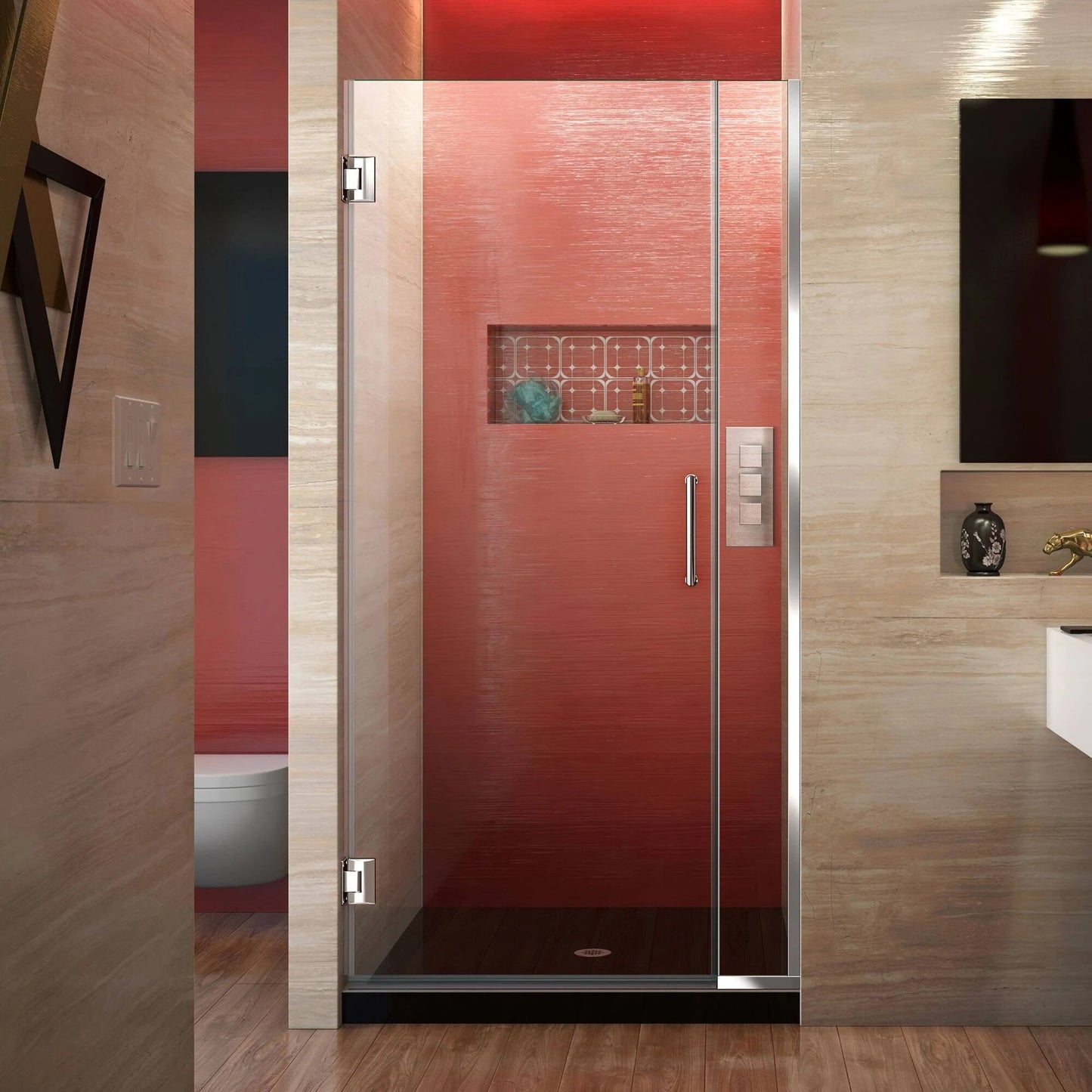 DreamLine Unidoor Plus 35 to 35-1/2 in. W x 72 in. H Hinged Shower DOOR, Oil Rubbed Bronze