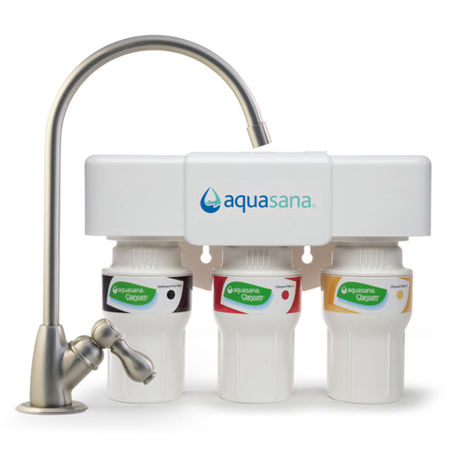 Aquasana - 3-Stage Under Counter Water Filter System - Brushed Nickel