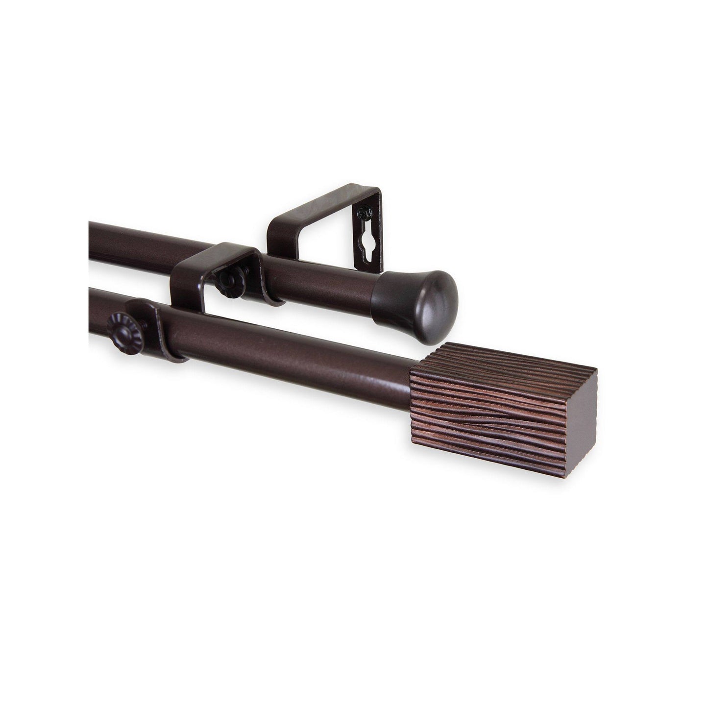 Rod Desyne Alder Double Curtain Rod 66-120 inch Cocoa