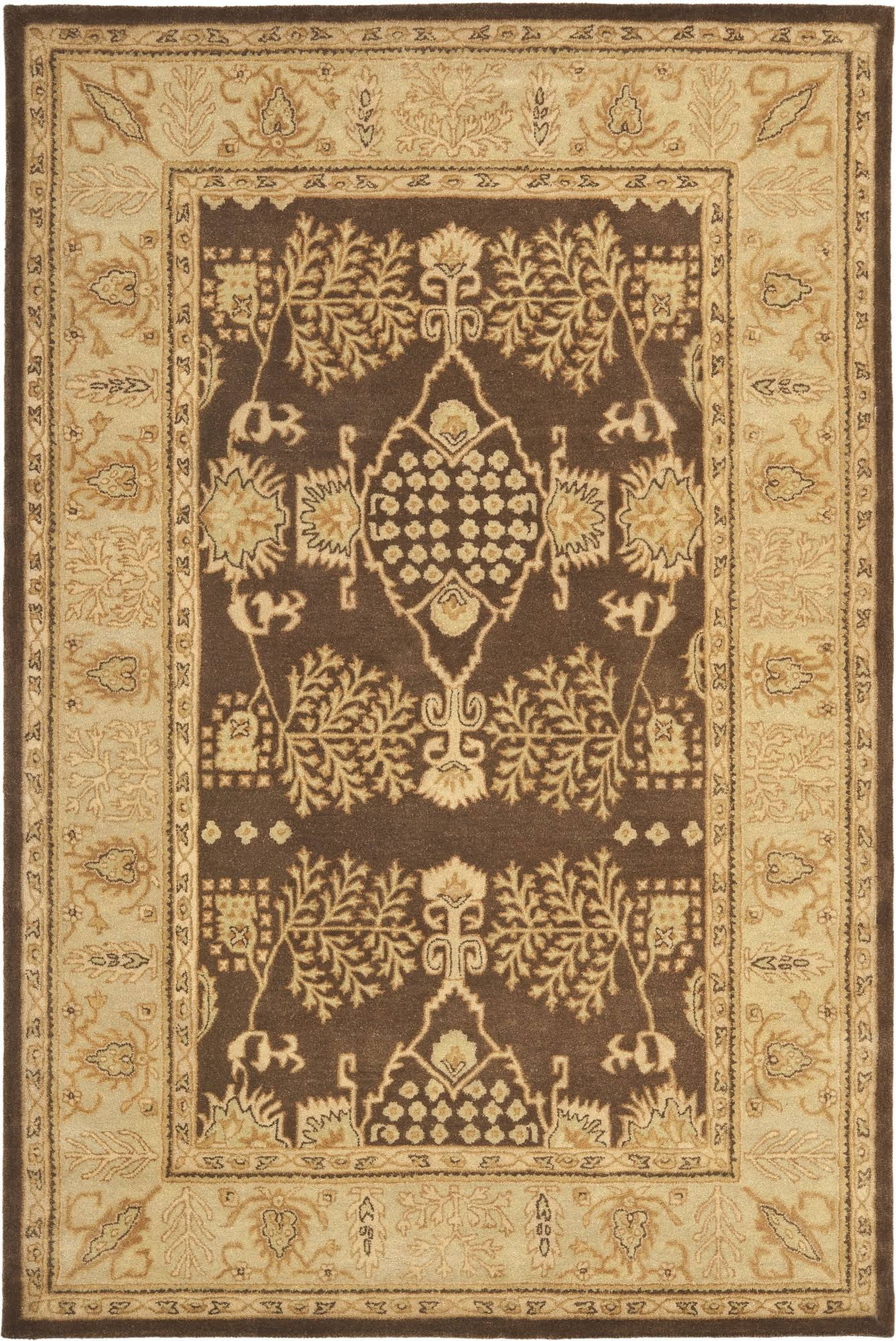 Safavieh Bergama BRG190B Area Rug - Brown/Green, Size  3 x 5