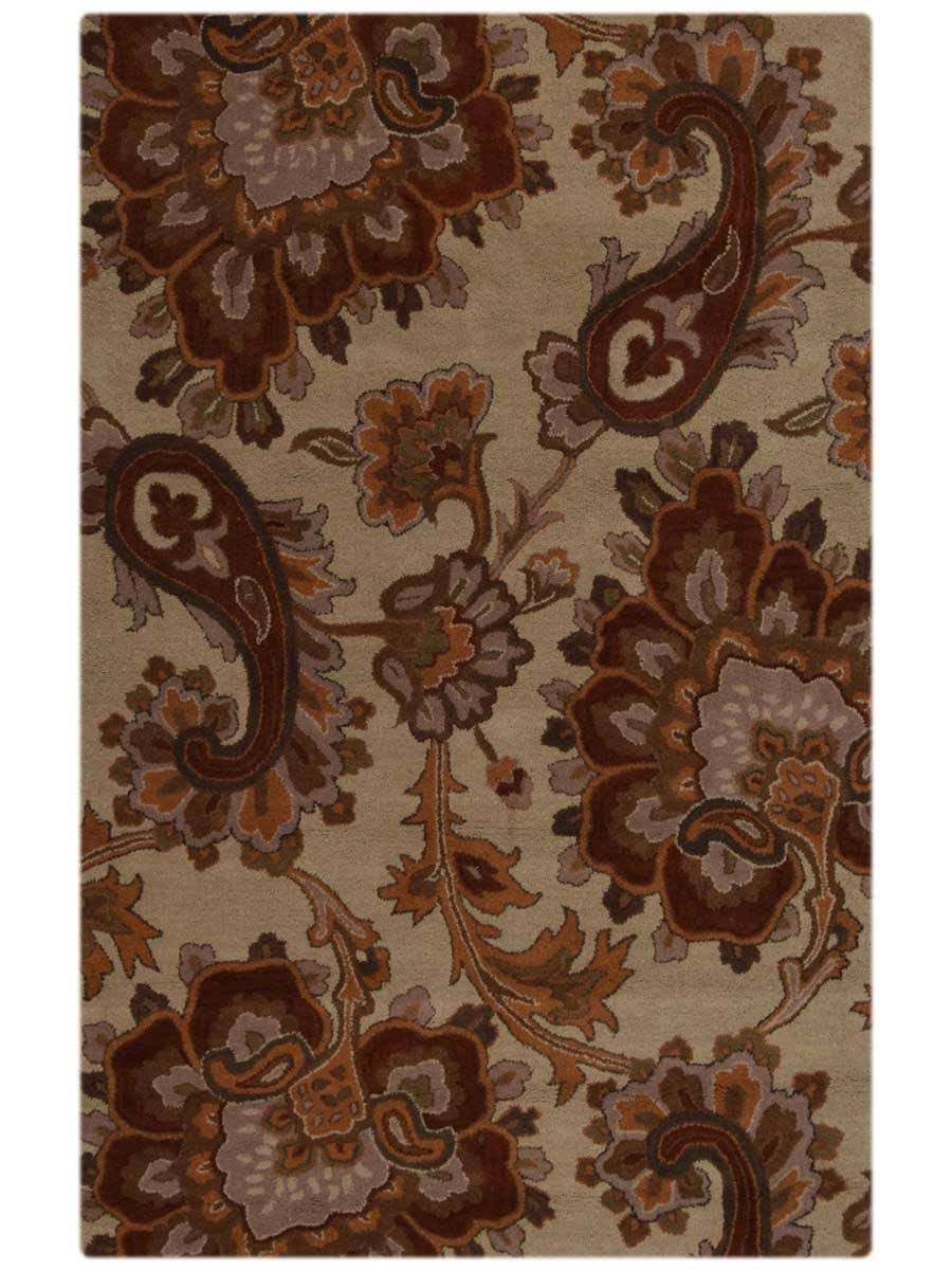 Rugsotic Carpets Hand Tufted Wool 9x12 Area Rug Floral Beige K00151