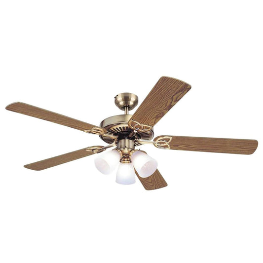 Westinghouse 78042-6548 Vintage 52 Ceiling Fan - Antique Brass