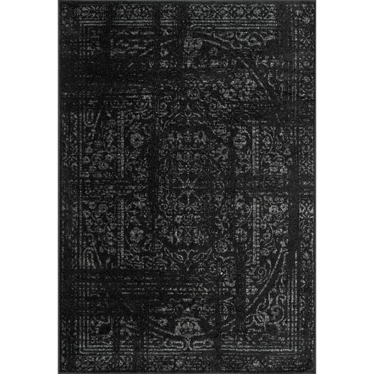 nuLOOM Arlena Vintage Area Rug, 6 Square, Black