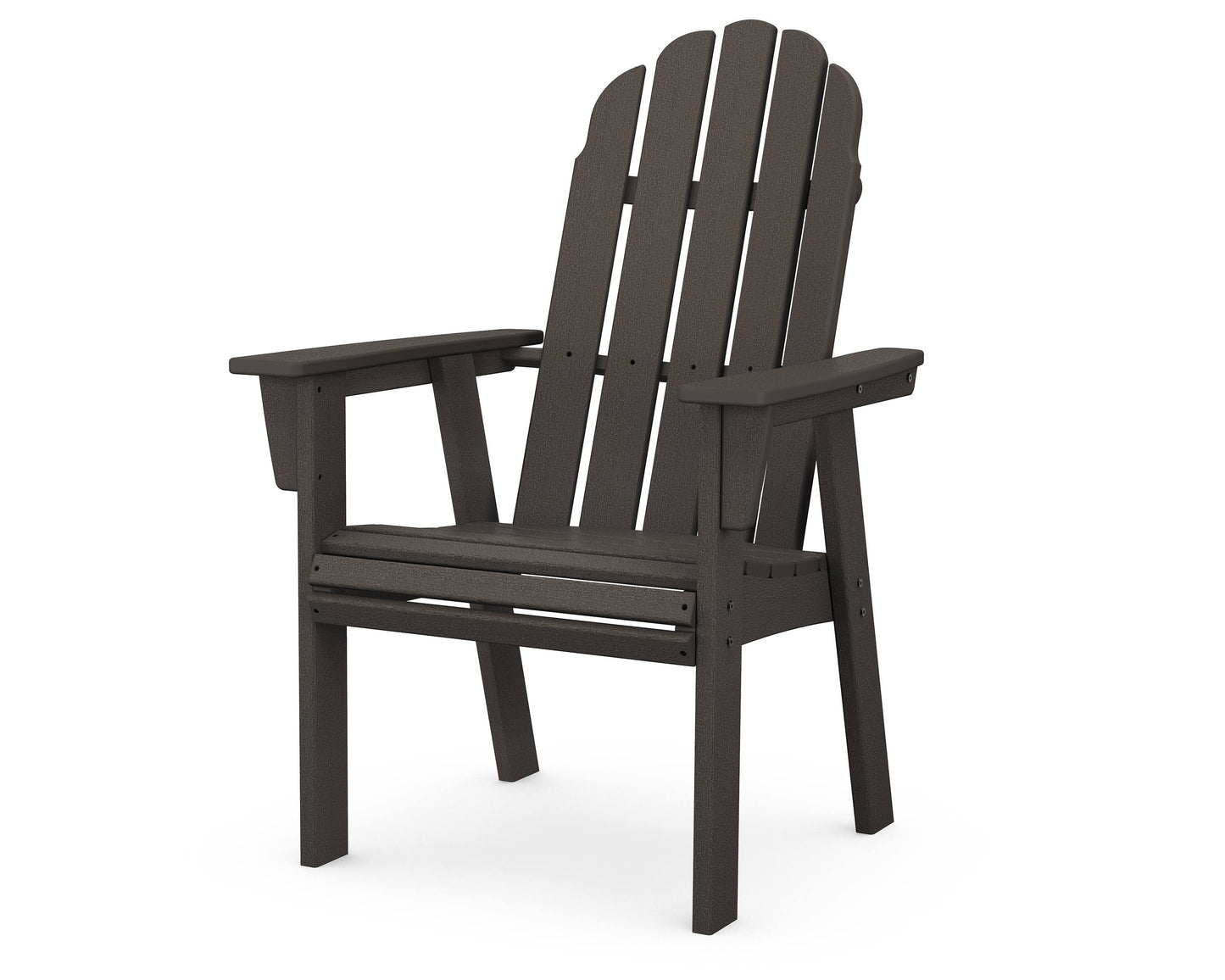 POLYWOOD Vineyard Adirondack Dining Chair in Vintage Coffee