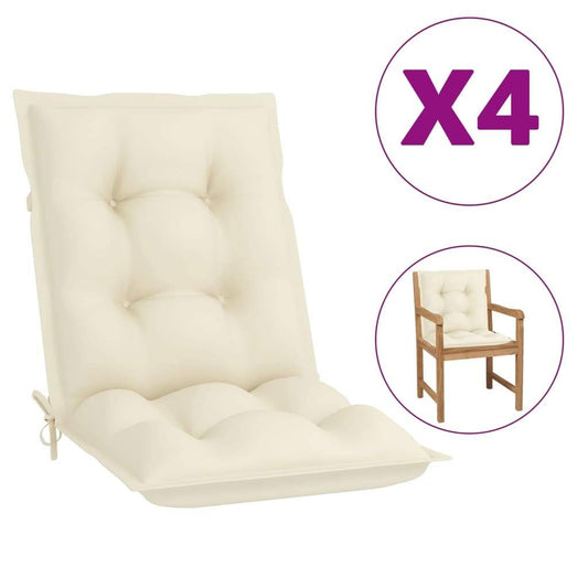 vidaXL Garden Chair Cushions 4 Pcs Cream 39.4x22x19.7x22x2.8x22