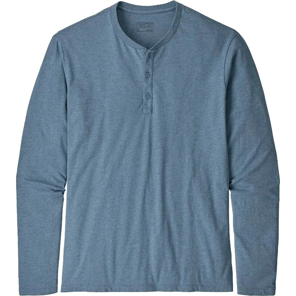 Patagonia Long-Sleeved Organic Cotton Lightweight Henley Pullover - Mens XL Pigeon Blue