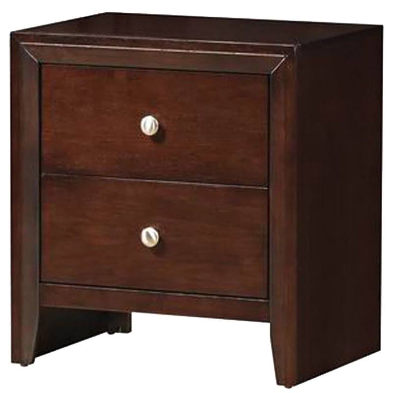 Costway Brown 2 Drawers Sofa Side End Storage Nightstand