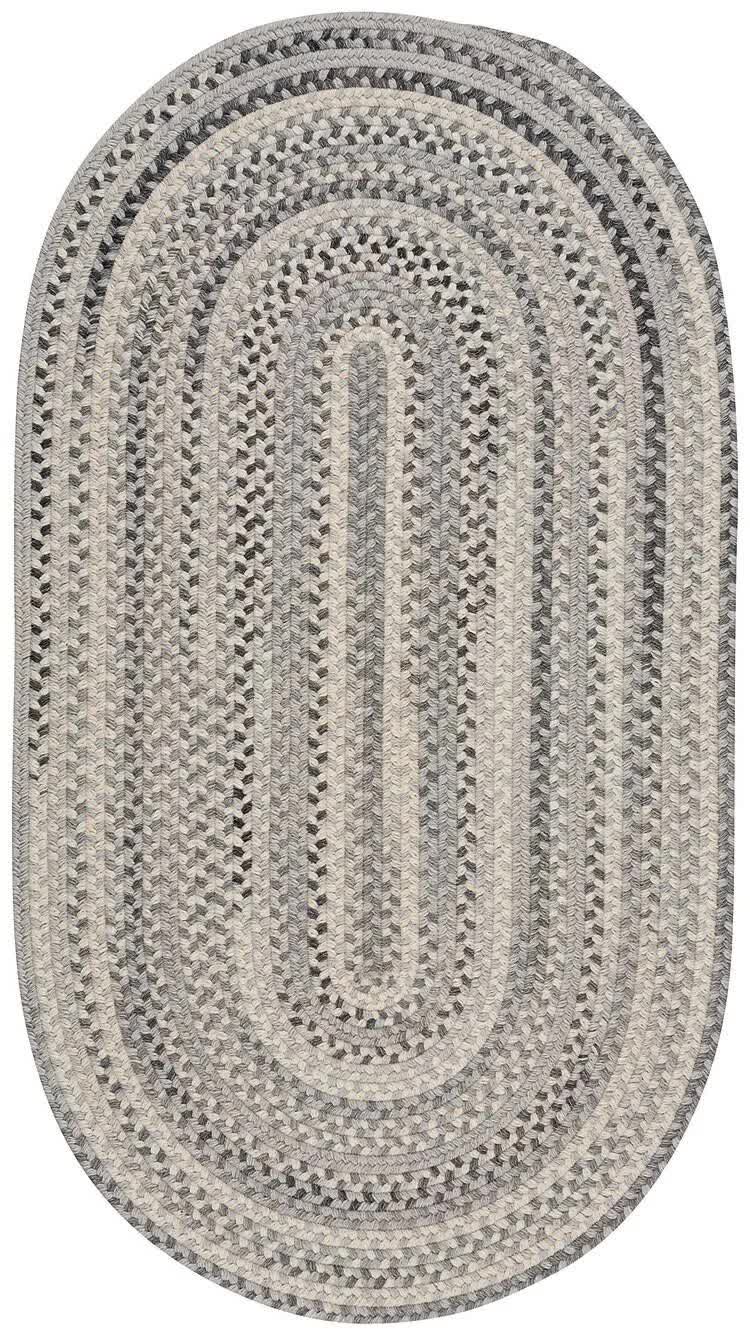 Capel Rugs Tooele - Braided Oval Area Rug - Grey - 20 inch x 30 inch, Gray