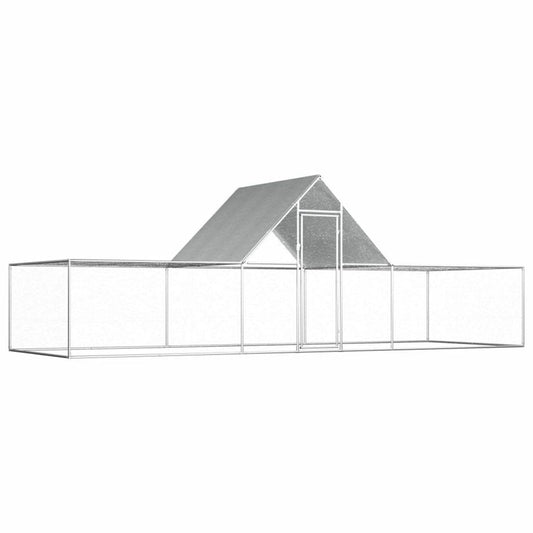 vidaXL Chicken Coop 19.7x6.6x6.6 Galvanized Steel