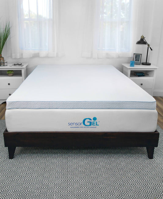 Sensor Gel Arctic 3-Inch Memory Foam Bed Topper - Queen - White