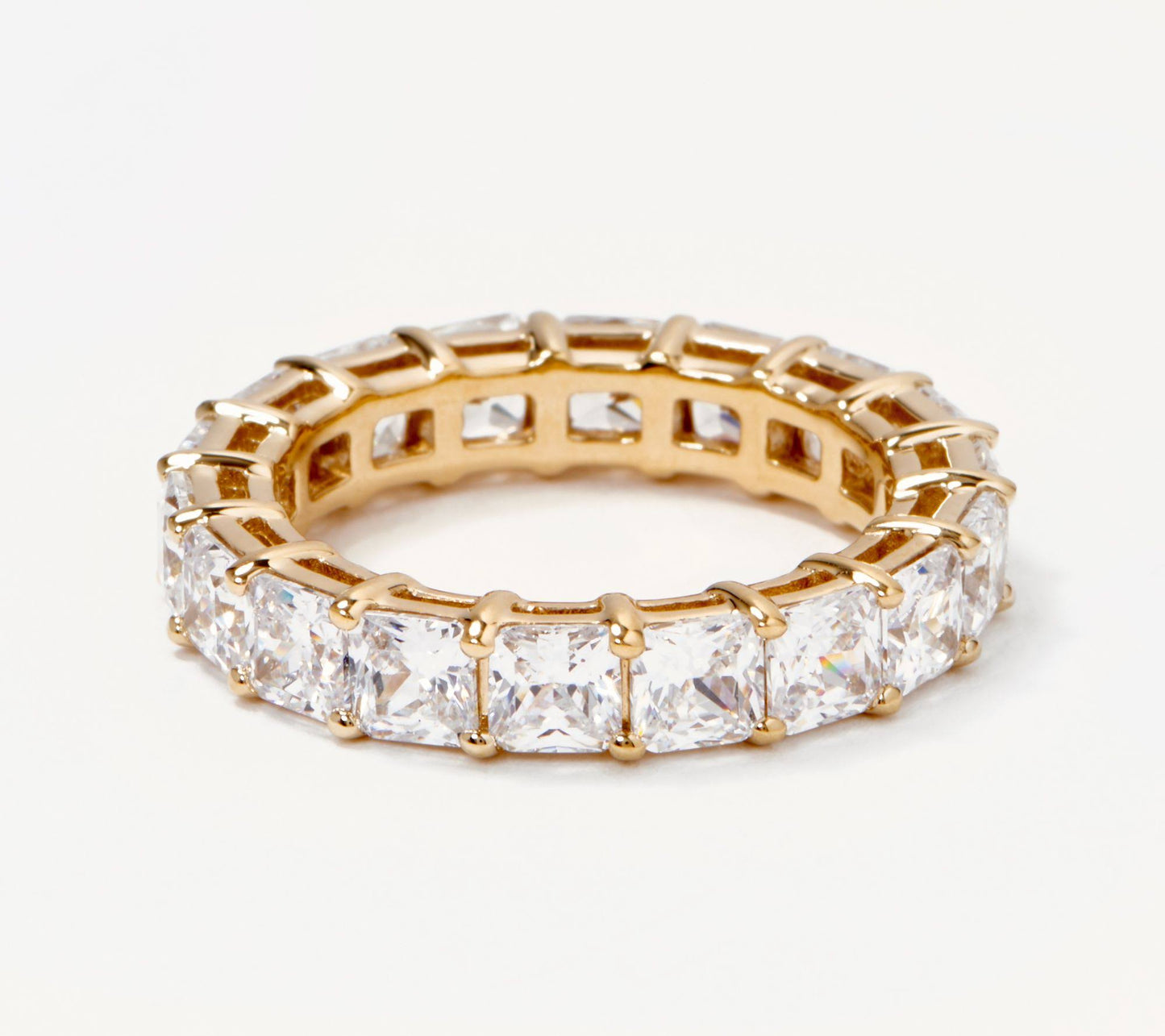 Diamonique Yellow Choice of Cut Band Ring14K Gold Clad, Size 10, Princess