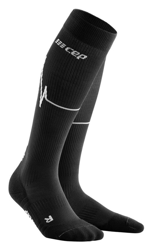 CEP Heartbeat Compression Socks Black, Mens Running Socks, Size III - Color Dark Clouds