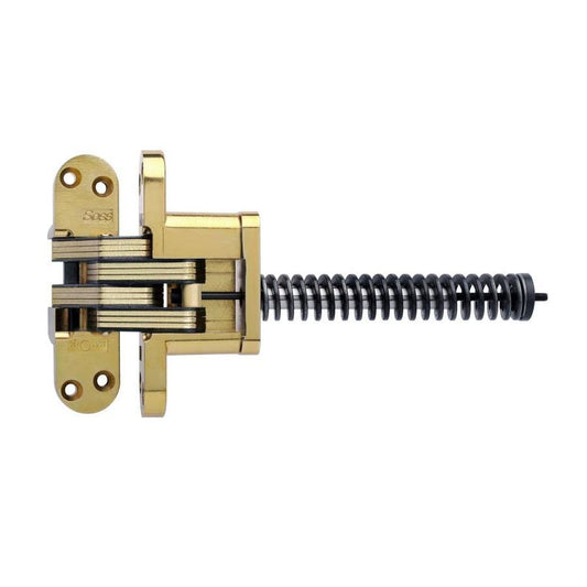 SOSS 220ICUS4 Invisible Spring Closer HINGE, Satin Brass