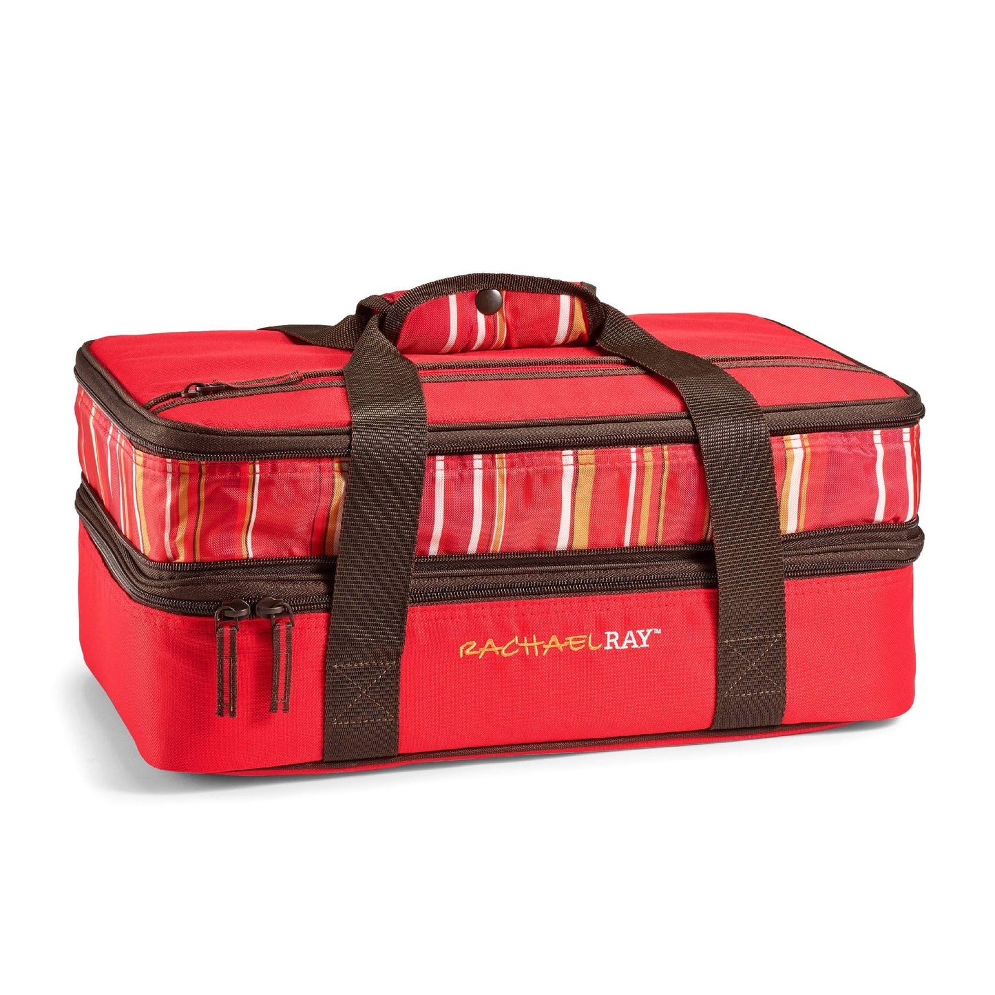 Rachael Ray Expandable Lasagna Lugger - Stripe Red