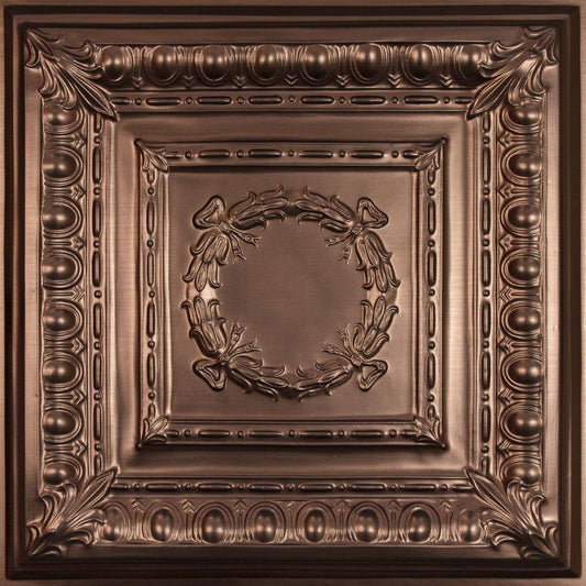 Ceilume Empire Faux Bronze 2 ft. x 2 ft. Lay-In or Glue-Up Ceiling Panel (Case of 6)