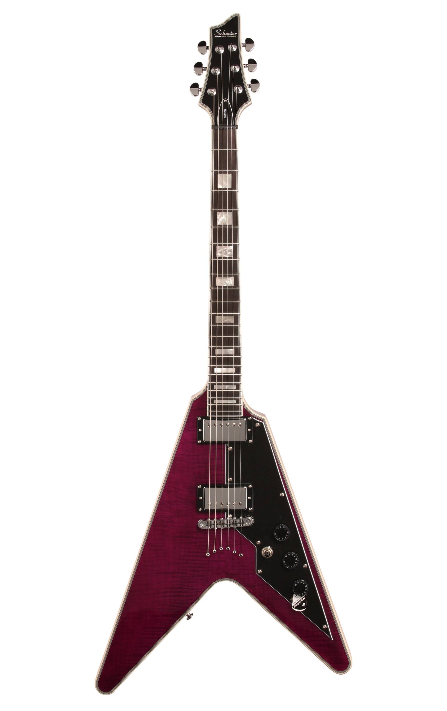 Schecter Guitar Research V-1 Custom Electric Guitar, Transparent Purple