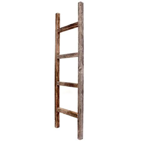 Rustic Farmhouse 4ft Reclaimed Wood Decorative Ladder (Weathered Gray), Size: 4