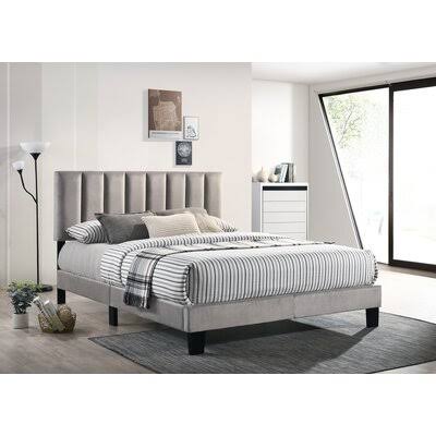 Olmead Upholstered Low Profile Platform Bed Wade Logan Size: California King