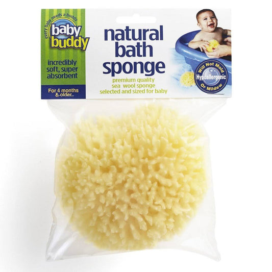 Baby Buddys Natural Baby Bath Sponge 4 Pack 4-5 Ultra Soft Premium Sea Wool Sponge Soft on Babys Tender Skin, Biodegradable, Hyp