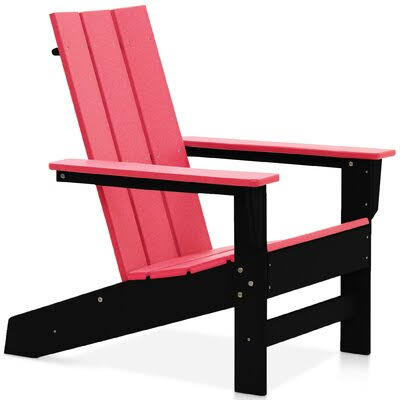 Aviana Plastic/Resin Adirondack Chair Wade Logan Color Black/Pink