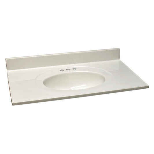 Design House 551168 Single Bowl Marble Vanity Top 31 x 22 in. White