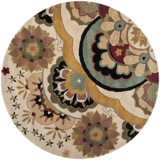 Safavieh Soho SOH701A Area Rug Ivory/Multi 6& x 6& Round