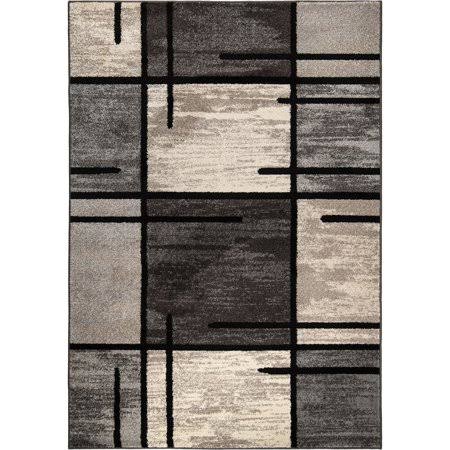 Better Homes and Gardens Spice Grid Indoor Area Rug, Charcoal, 94 inch x 130 inch, Size  710 inch x 1010 inch