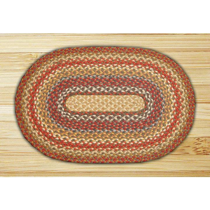 Earth Rugs Oval Honey/Vanilla/Ginger Braided Rug 5 x 8