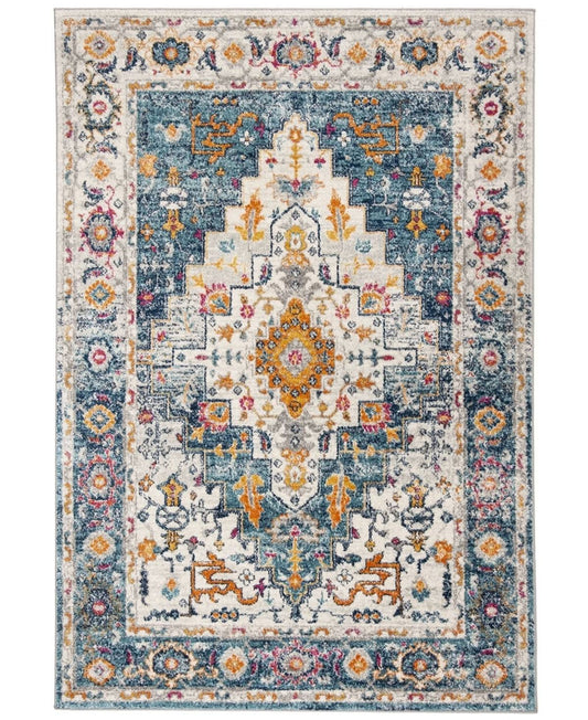 Safavieh Madison Rug Collection MAD156K - Turquoise / Ivory - 4 x 6