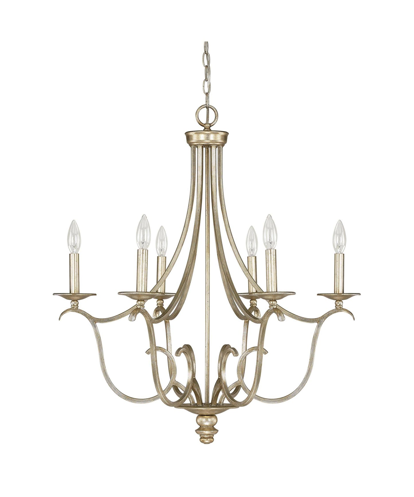 Capital Lighting 4726WG-000 - Bailey 6 Light Chandelier, Winter Gold