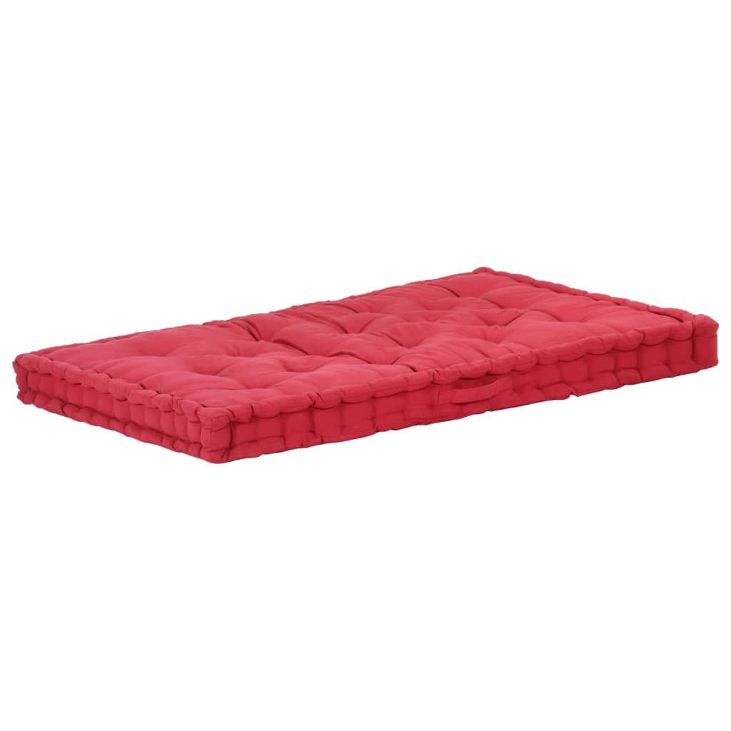 vidaXL Pallet Floor Cushion Cotton 47.2x22x31.5x22x3.9x22 Burgundy