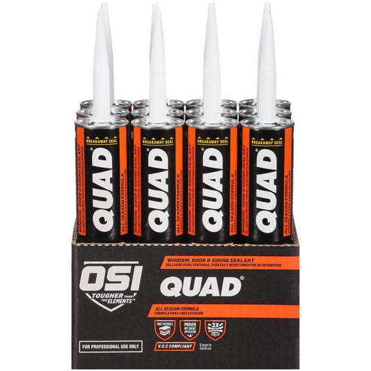 OSI Quad Advanced Formula 10 fl. oz. Yellow #616 Exterior WINDOW, DOOR, and Siding Sealant (12-Pack) 1637107