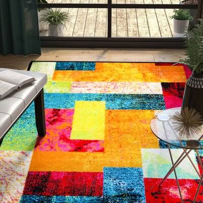 Olgethorpe Abstract Area Rug Wrought Studio Rug Size: Rectangle 66