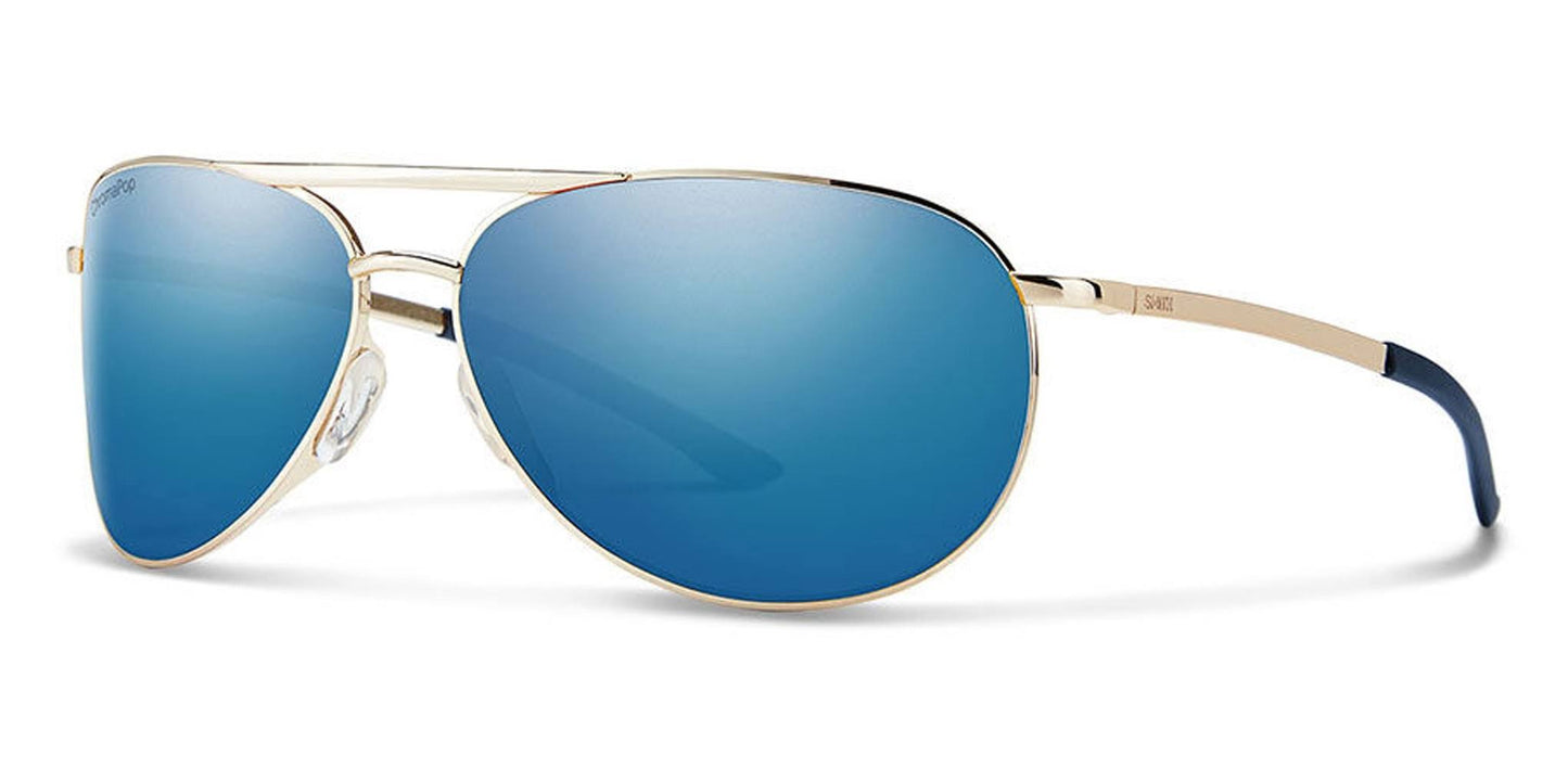 Smith Serpico Slim 2.0 Sunglasses - Men\x27s Gold/Blue SS2CPUGMGD