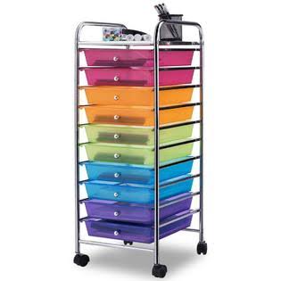 Costway 10 Drawer Rolling Storage Cart Tools Scrapbook Paper Office School Organizer New