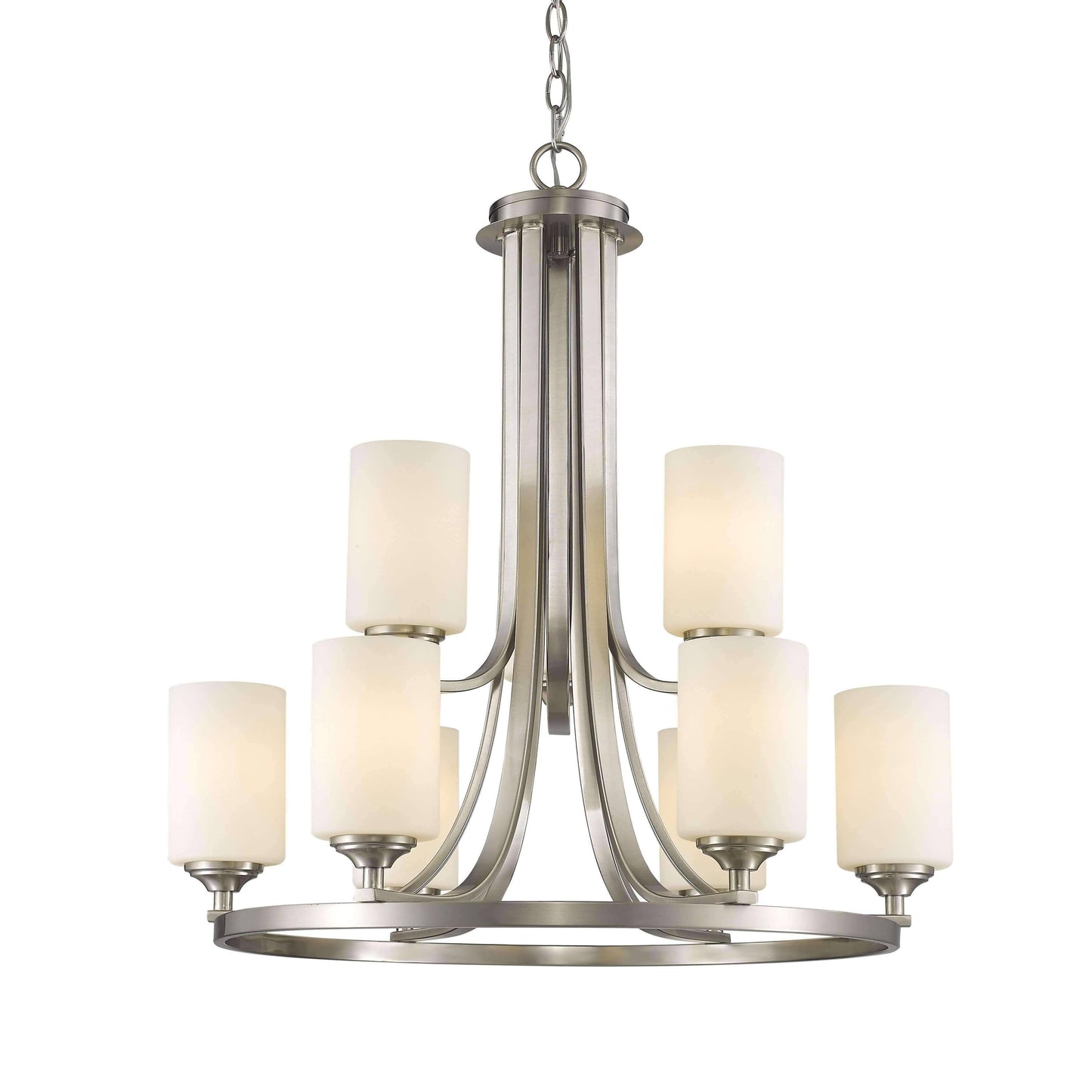 Z-Lite 435-9BN Bordeaux 9-Light Chandelier, Brushed Nickel