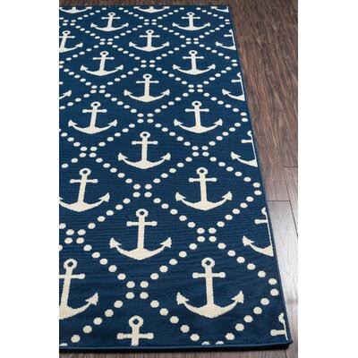 Yepez Navy Blue/Beige Indoor/Outdoor Area Rug Breakwater Bay Rug Size: Rectangle 86