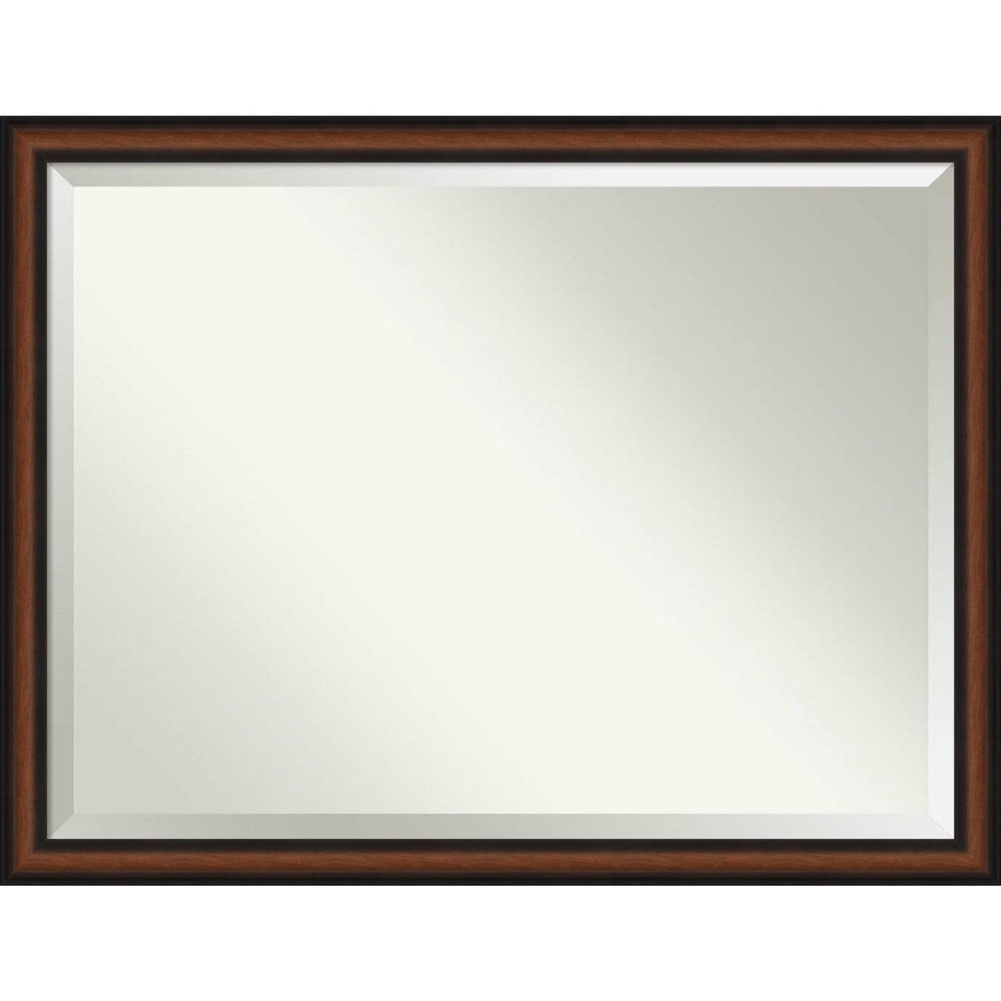 Amanti Art Yale Walnut Bathroom Vanity Wall Mirror, Brown, 43x33