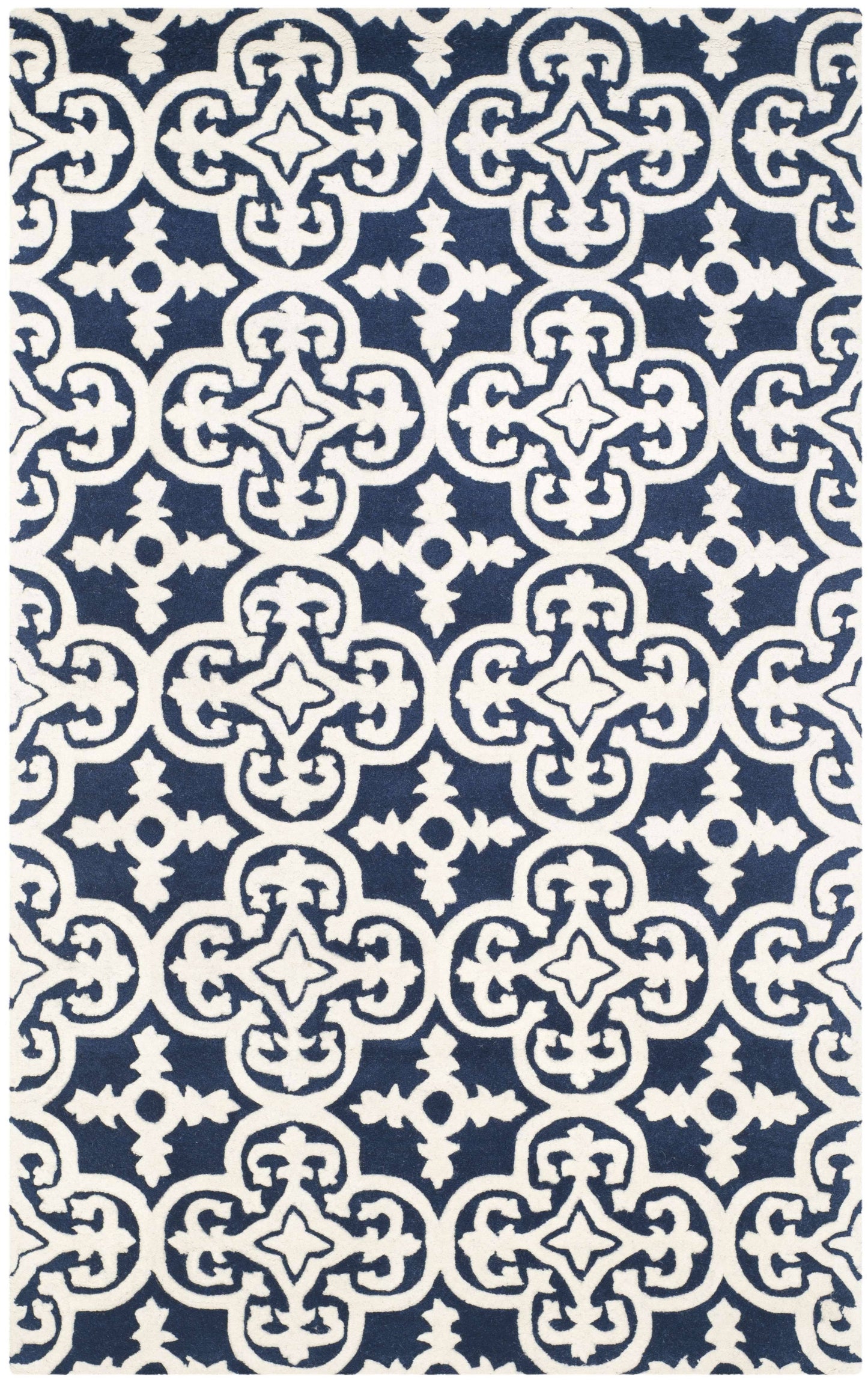 Safavieh Chatham Dark Blue Ivory 5 x 8 Rug