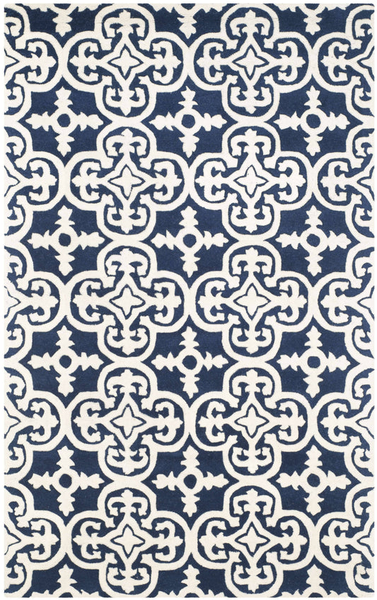 Safavieh Chatham Dark Blue Ivory 5 x 8 Rug