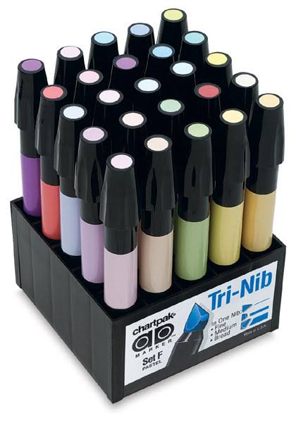 Chartpak Ad Marker 25-Color Pastel Set