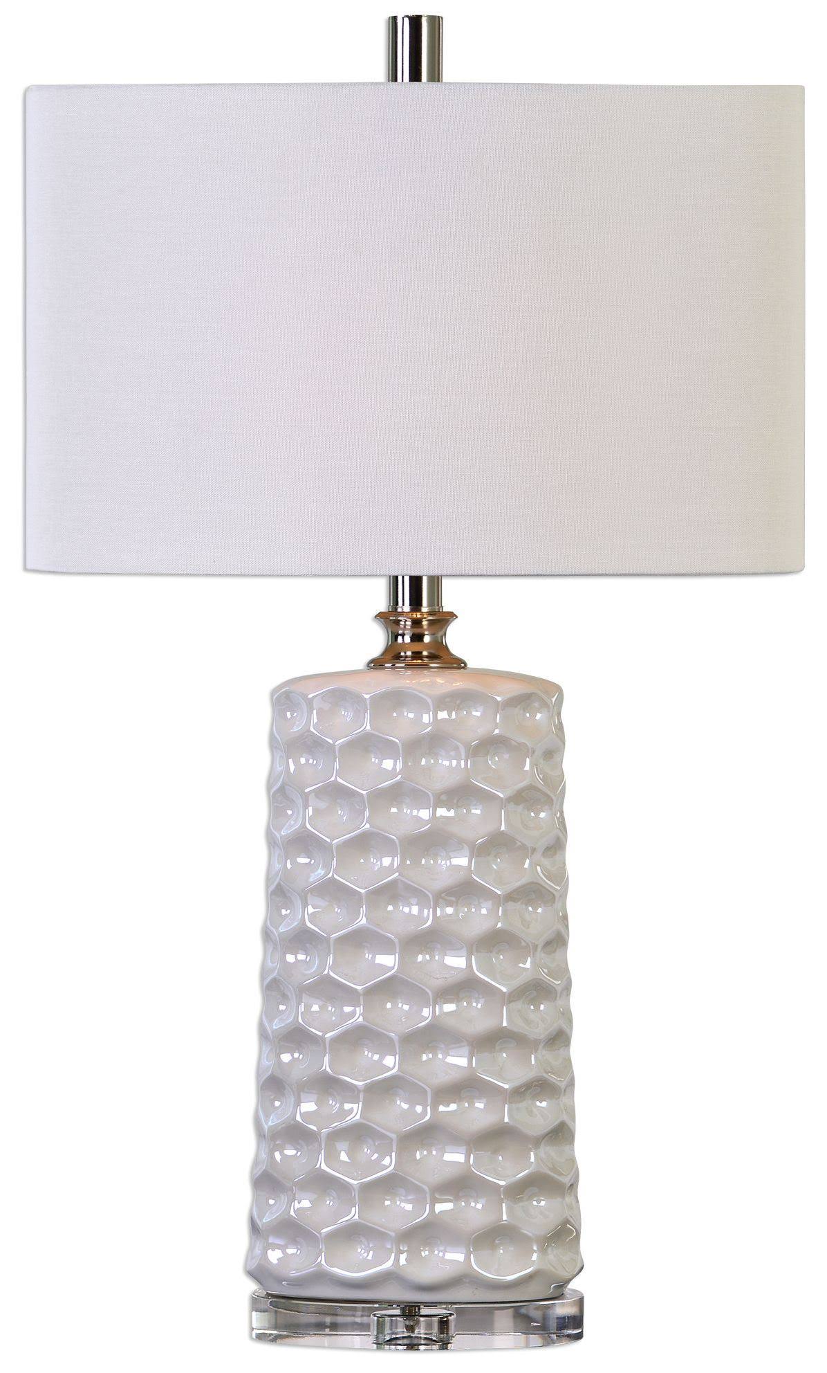 Uttermost Sesia Honeycomb Table Lamp, White