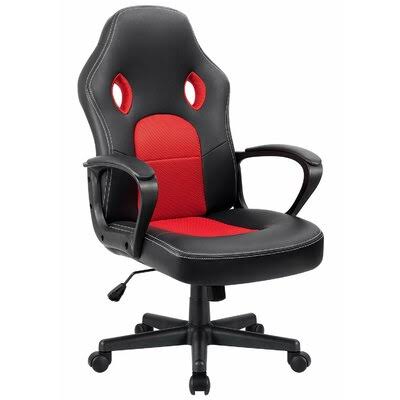 PC and Racing Ergonomic Gaming Chair Ebern Designs Color Red