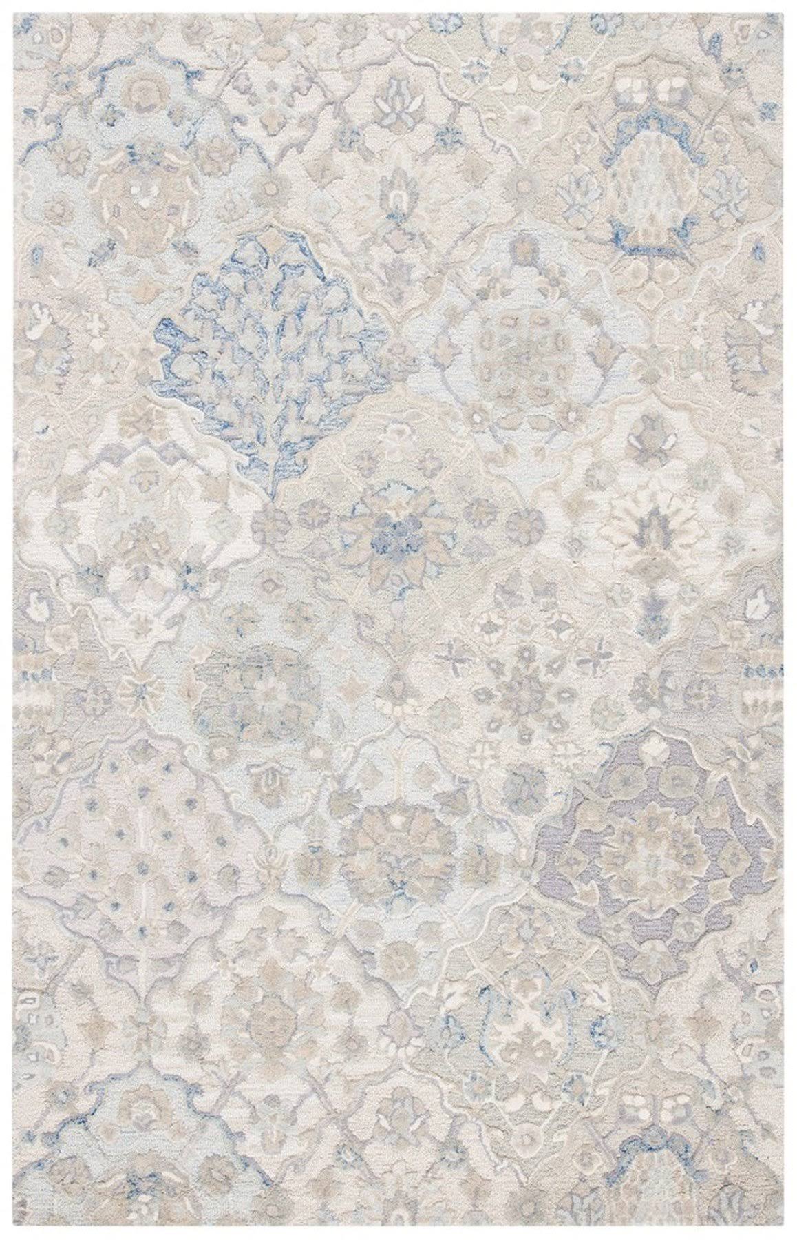 Safavieh Glamour Rug Collection GLM622F - Grey / Blue - 6 x 6 Square