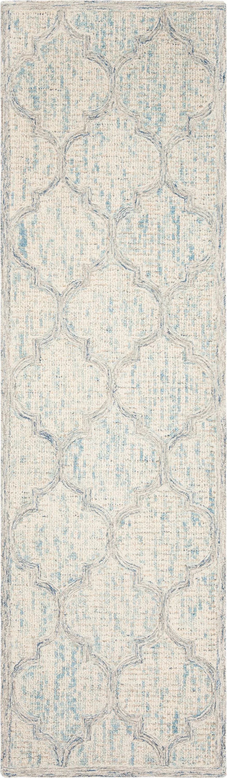 Safavieh 2&-3x22 x 8& Abstract ABT474B Ivory / Light Blue Rug