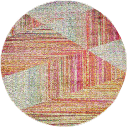 Unique Loom 6 0 x 6 0 Multi Quartz Lyon Round Rug